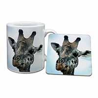 Cheeky Giraffes Face Mug and Coaster Set
