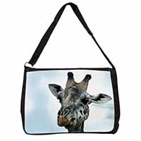 Cheeky Giraffes Face Large Black Laptop Shoulder Bag School/College