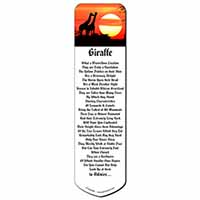 Sunset Giraffes Bookmark, Book mark, Printed full colour