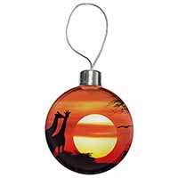 Sunset Giraffes Christmas Bauble