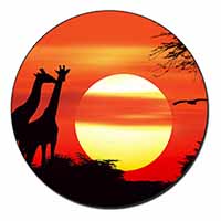 Sunset Giraffes Fridge Magnet Printed Full Colour