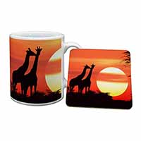 Sunset Giraffes Mug and Coaster Set