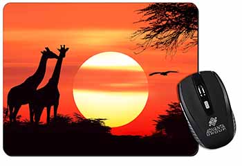 Sunset Giraffes Computer Mouse Mat