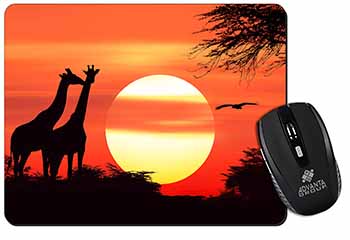 Sunset Giraffes Computer Mouse Mat