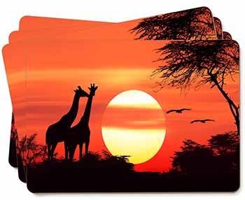 Sunset Giraffes Picture Placemats in Gift Box