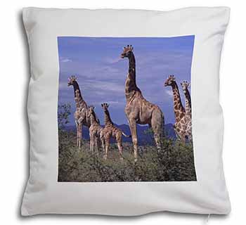 Giraffes Soft White Velvet Feel Scatter Cushion