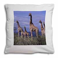 Giraffes Soft White Velvet Feel Scatter Cushion