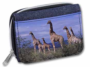 Giraffes Unisex Denim Purse Wallet