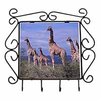 Giraffes Wrought Iron Key Holder Hooks