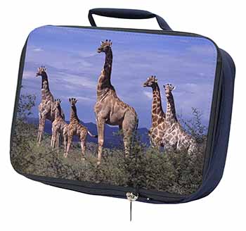 Giraffes Navy Insulated School Lunch Box/Picnic Bag