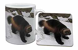 Wolferine in Snow Mug and Coaster Set