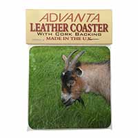 Cheeky Goat Single Leather Photo Coaster