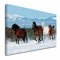 Running Horses in Snow Canvas X-Large 30"x20" Wall Art Print