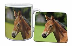 Pretty Foal Horse Mug and Coaster Set