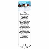 Running Horses in Snow Bookmark, Book mark, Printed full colour