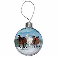 Running Horses in Snow Christmas Bauble