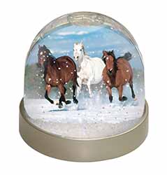 Running Horses in Snow Snow Globe Photo Waterball