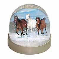 Running Horses in Snow Snow Globe Photo Waterball