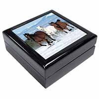 Running Horses in Snow Keepsake/Jewellery Box