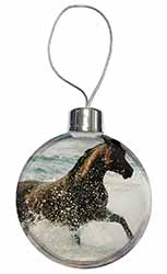 Black Horse in Sea Christmas Bauble