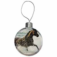 Black Horse in Sea Christmas Bauble