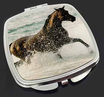 Black Horse in Sea Make-Up Compact Mirror