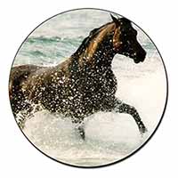 Black Horse in Sea Fridge Magnet Printed Full Colour