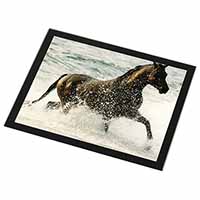 Black Horse in Sea Black Rim High Quality Glass Placemat