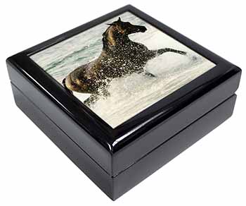 Black Horse in Sea Keepsake/Jewellery Box