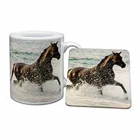 Black Horse in Sea Mug and Coaster Set