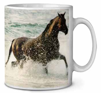Black Horse in Sea Ceramic 10oz Coffee Mug/Tea Cup