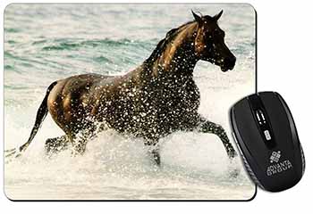 Black Horse in Sea Computer Mouse Mat