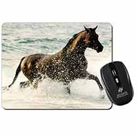Black Horse in Sea Computer Mouse Mat
