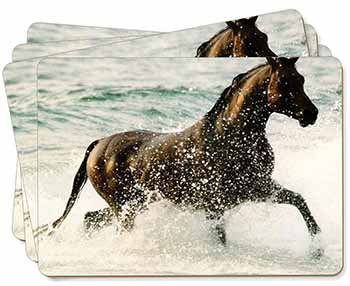 Black Horse in Sea Picture Placemats in Gift Box