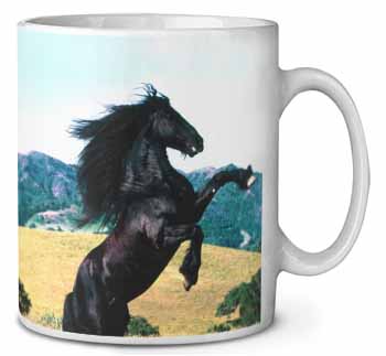 Rearing Black Stallion Ceramic 10oz Coffee Mug/Tea Cup