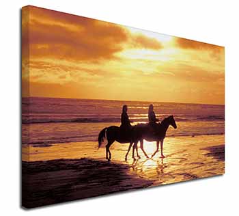 Sunset Horse Riding Canvas X-Large 30"x20" Wall Art Print