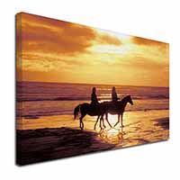 Sunset Horse Riding Canvas X-Large 30"x20" Wall Art Print