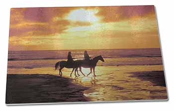 Large Glass Cutting Chopping Board Sunset Horse Riding