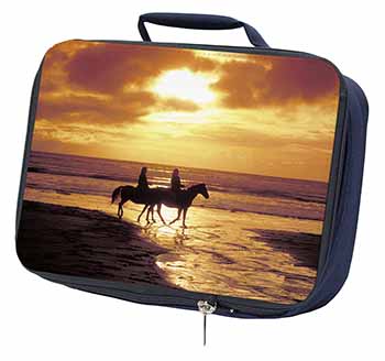 Sunset Horse Riding Navy Insulated School Lunch Box/Picnic Bag