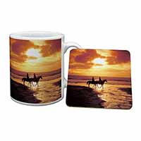 Sunset Horse Riding Mug and Coaster Set