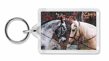 Horses in Love Animal Photo Keyring printed full colour