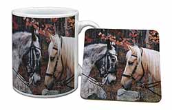 Horses in Love Animal Mug and Coaster Set