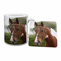 Beautiful Chestnut Horse Mug and Coaster Set