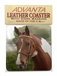 Beautiful Chestnut Horse Single Leather Photo Coaster