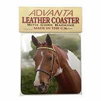 Beautiful Chestnut Horse Single Leather Photo Coaster