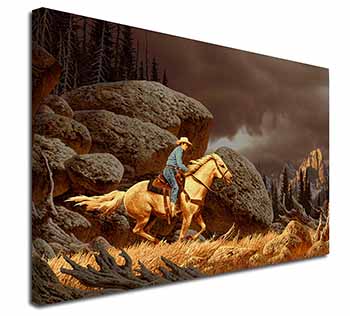 Horse Riding Cowboy Canvas X-Large 30"x20" Wall Art Print