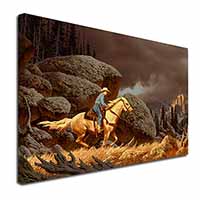 Horse Riding Cowboy Canvas X-Large 30"x20" Wall Art Print