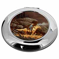 Horse Riding Cowboy Make-Up Round Compact Mirror