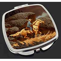 Horse Riding Cowboy Make-Up Compact Mirror