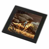 Horse Riding Cowboy Black Rim High Quality Glass Coaster